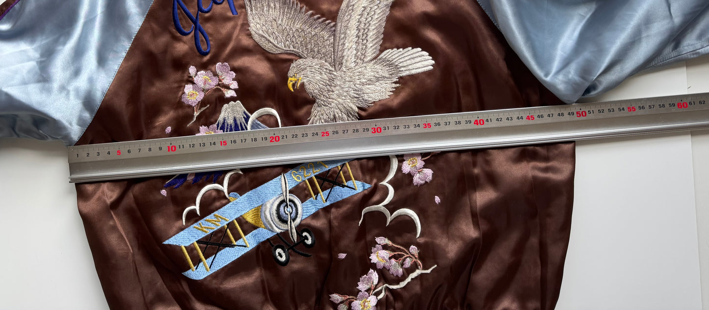 Rare Keita Maruyama Tokyo Paris Sukajan Size S Eagle Biplane Mt Fuji Sakura Embroidered Japanese Souvenir Jacket