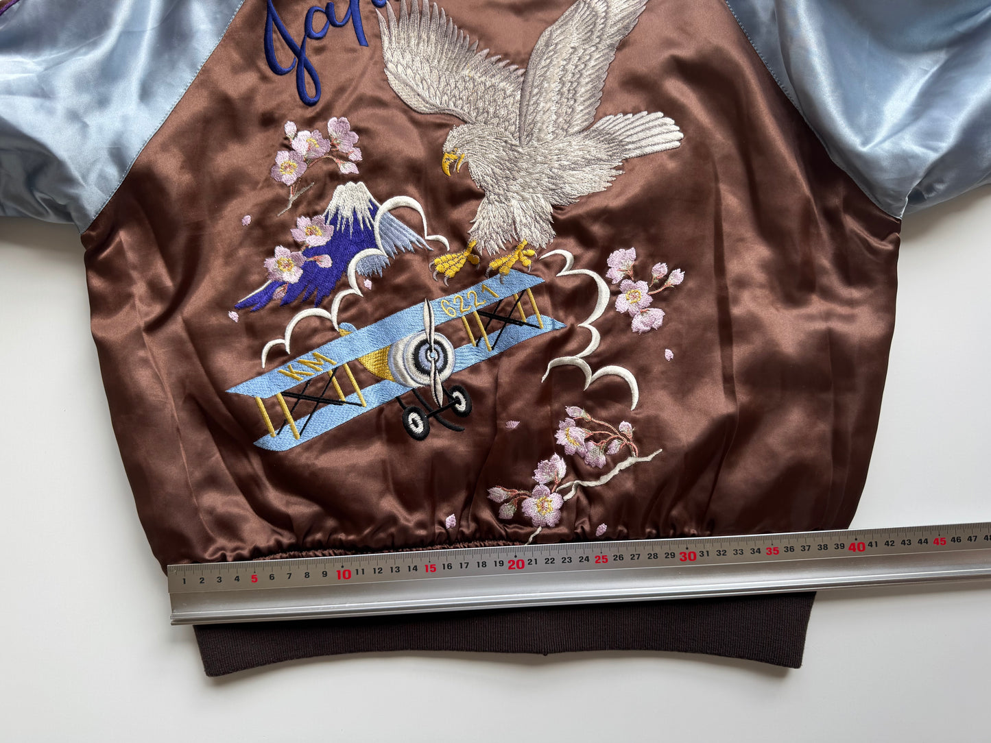 Rare Keita Maruyama Tokyo Paris Sukajan Size S Eagle Biplane Mt Fuji Sakura Embroidered Japanese Souvenir Jacket