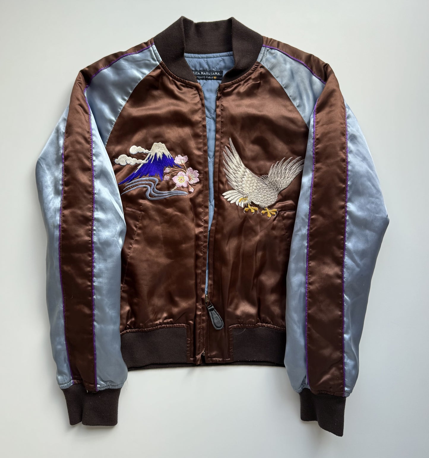 Rare Keita Maruyama Tokyo Paris Sukajan Size S Eagle Biplane Mt Fuji Sakura Embroidered Japanese Souvenir Jacket