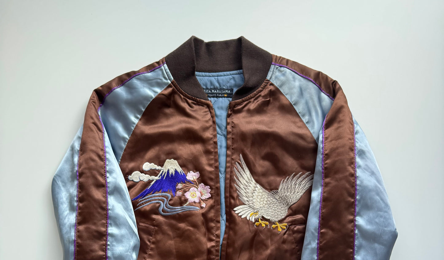 Rare Keita Maruyama Tokyo Paris Sukajan Size S Eagle Biplane Mt Fuji Sakura Embroidered Japanese Souvenir Jacket