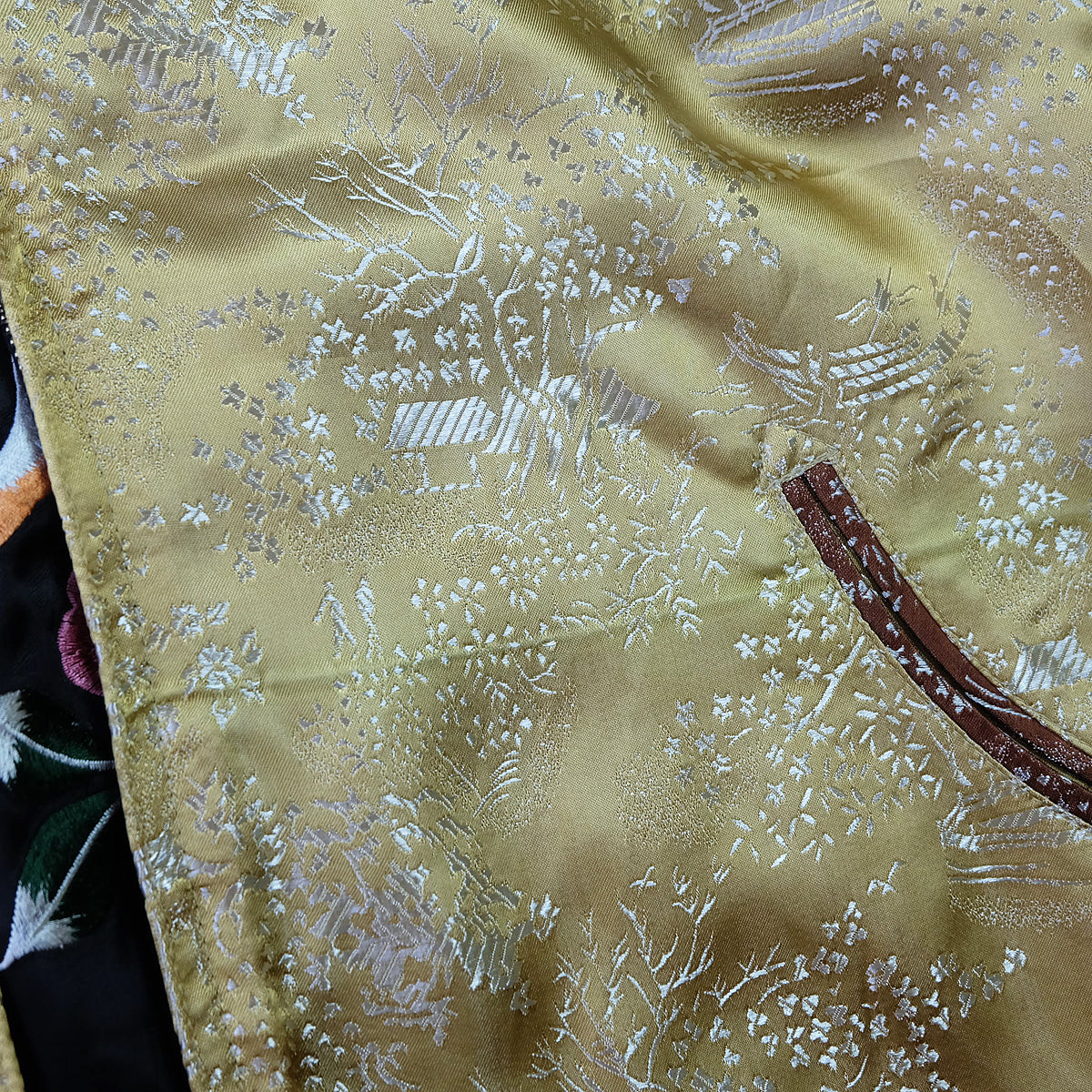 Vintage Casper the Friendly Ghost Japan Map Reversible Sukajan Souvenir Jacket | Witch Broom Cherry Blossom Brocade Bomber