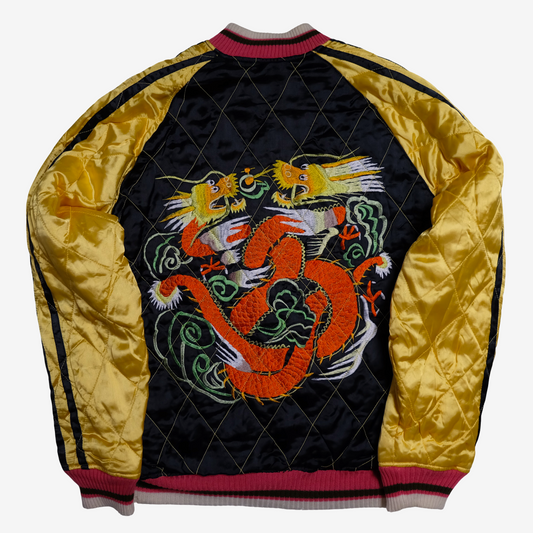CAB Clothing Deluxe Reversible Sukajan Japan Map Twin Dragon Eagle Tiger Size M Vintage Japanese Souvenir Jacket