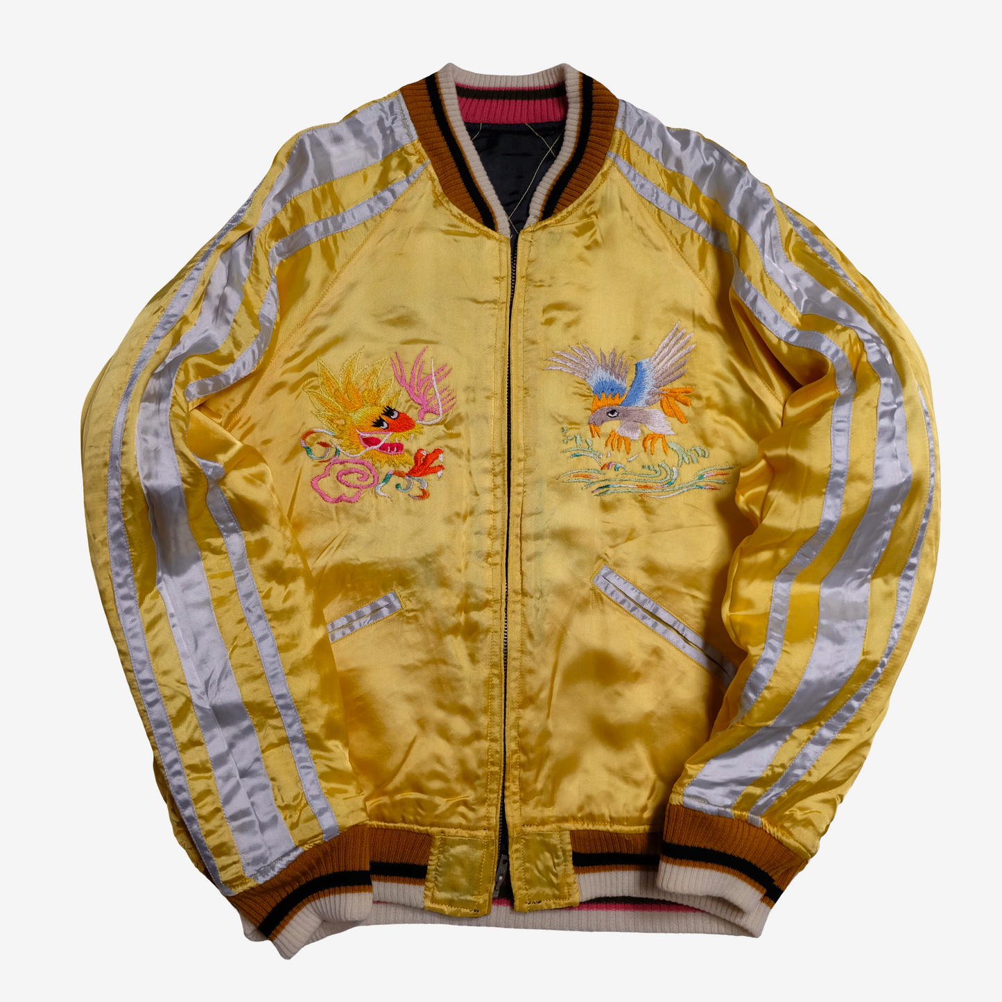 CAB Clothing Deluxe Reversible Sukajan Japan Map Twin Dragon Eagle Tiger Size M Vintage Japanese Souvenir Jacket