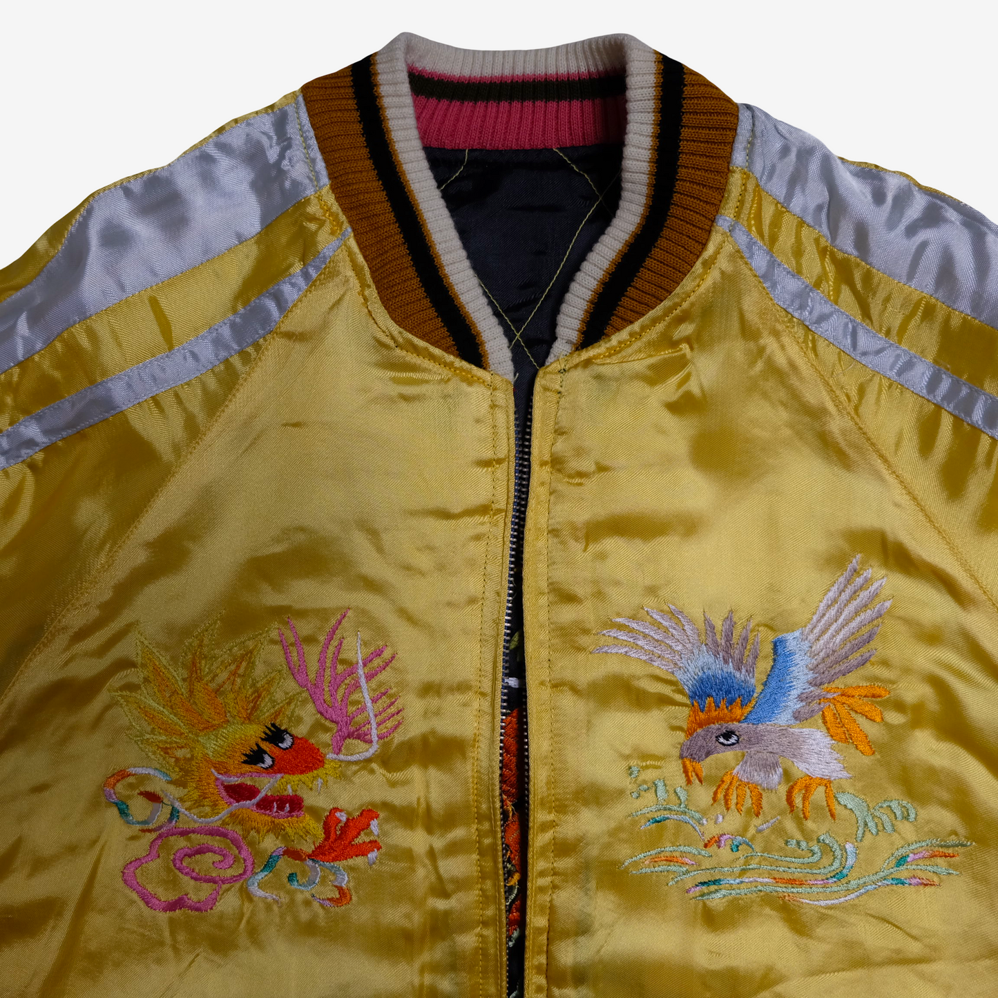 CAB Clothing Deluxe Reversible Sukajan Japan Map Twin Dragon Eagle Tiger Size M Vintage Japanese Souvenir Jacket