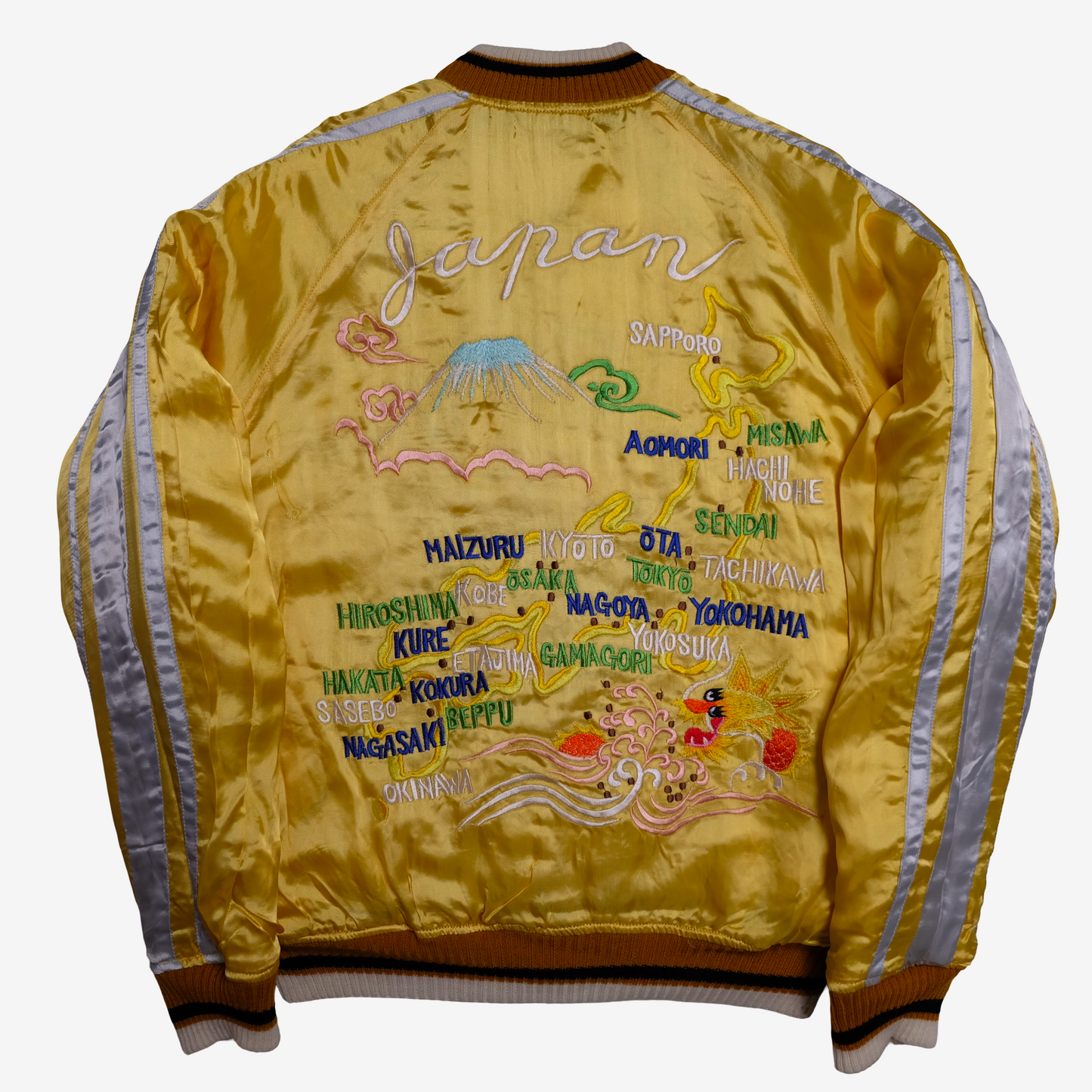 CAB Clothing Deluxe Reversible Sukajan Japan Map Twin Dragon Eagle Tiger Size M Vintage Japanese Souvenir Jacket
