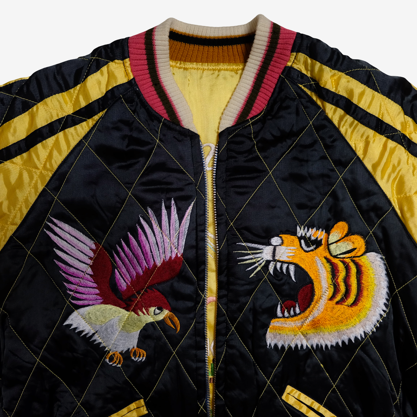 CAB Clothing Deluxe Reversible Sukajan Japan Map Twin Dragon Eagle Tiger Size M Vintage Japanese Souvenir Jacket
