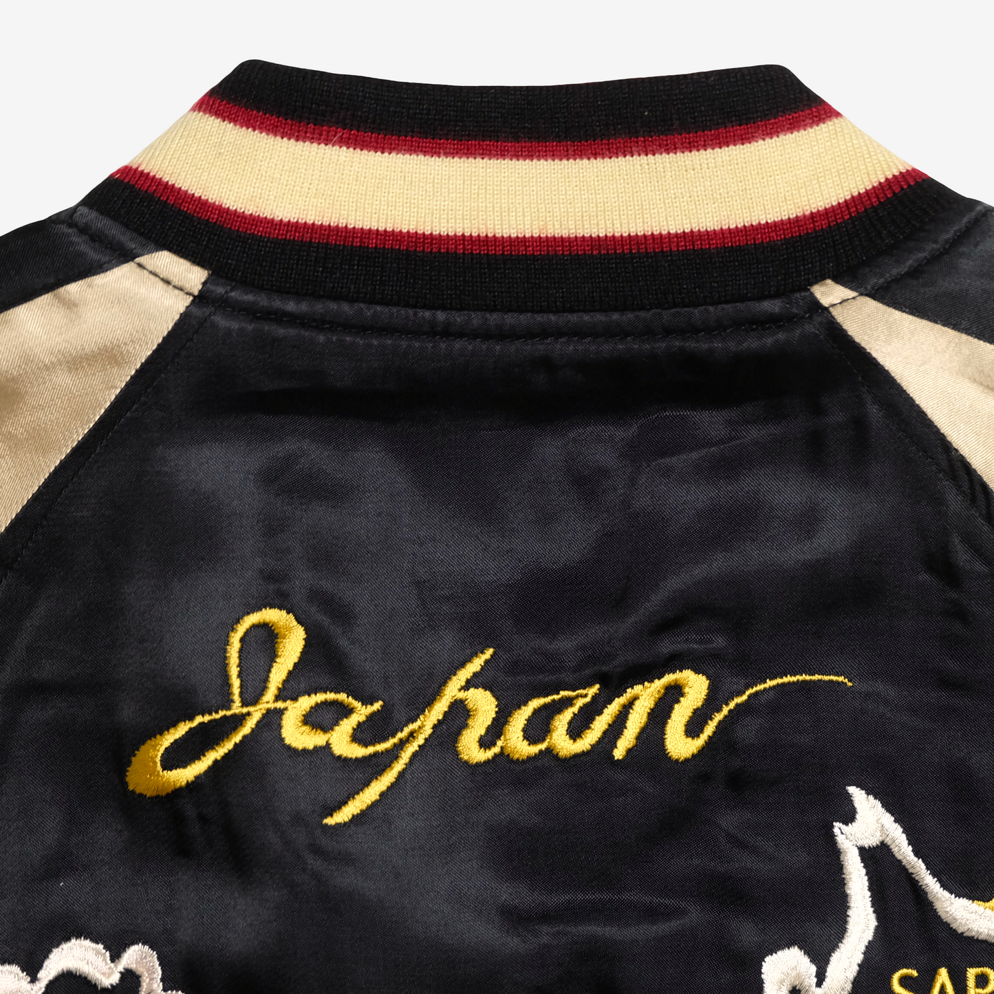Miyabi Musubi Reversible Sukajan L Japan Map Wisteria Geisha Dragon Embroidered Souvenir Jacket