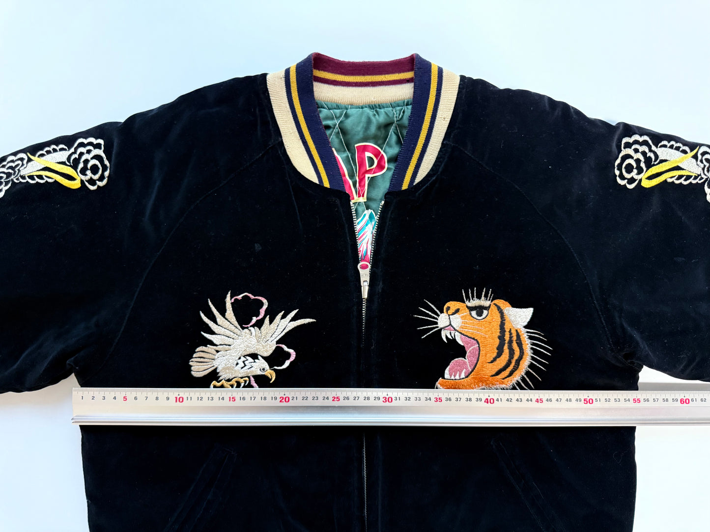 Supre Rare Vintage Tailor Toyo Reversible Sukajan Jacket M Japan Map Tiger Dragon Velvet Souvenir Bomber