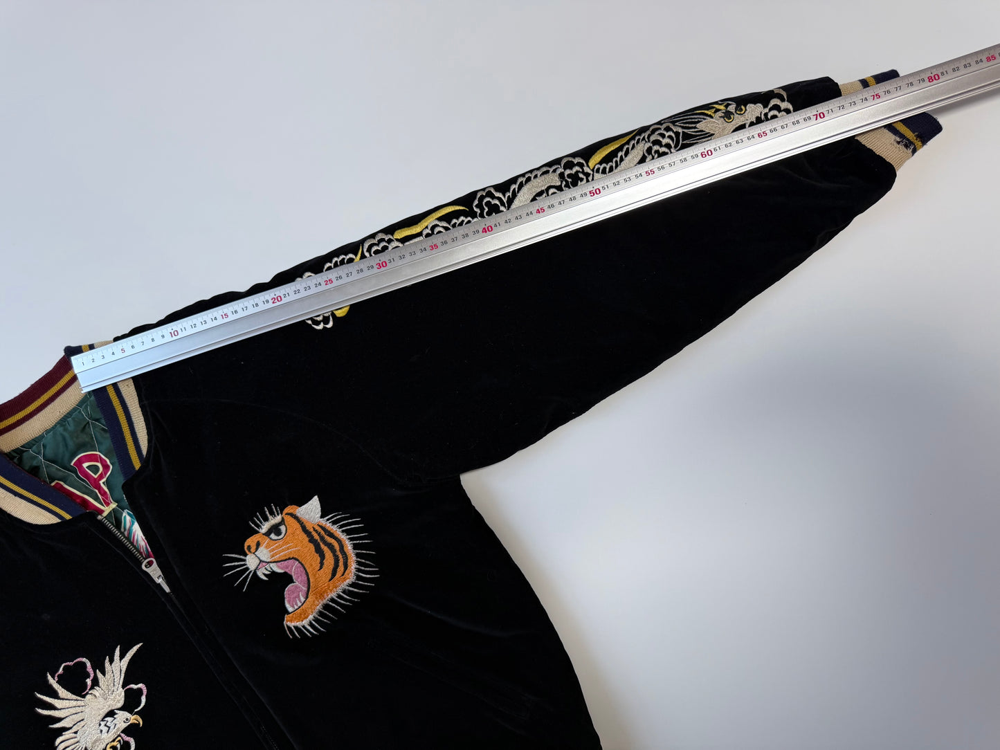 Supre Rare Vintage Tailor Toyo Reversible Sukajan Jacket M Japan Map Tiger Dragon Velvet Souvenir Bomber