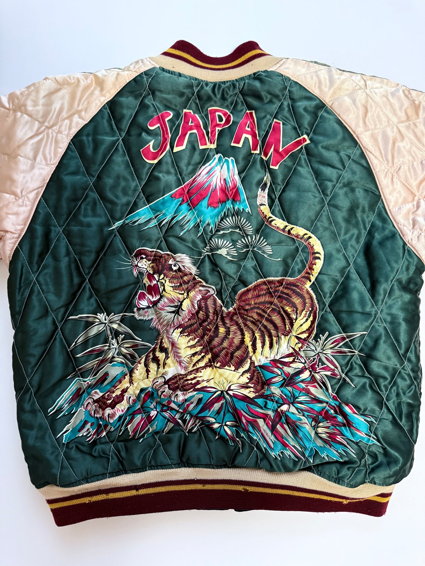 Supre Rare Vintage Tailor Toyo Reversible Sukajan Jacket M Japan Map Tiger Dragon Velvet Souvenir Bomber