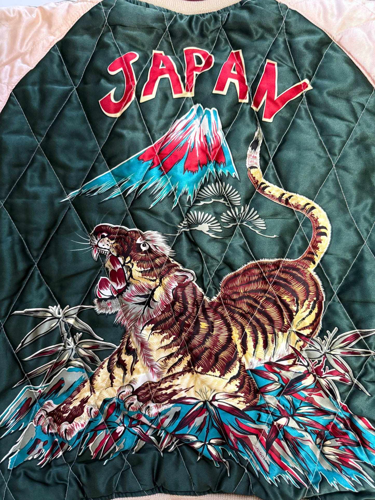 Supre Rare Vintage Tailor Toyo Reversible Sukajan Jacket M Japan Map Tiger Dragon Velvet Souvenir Bomber