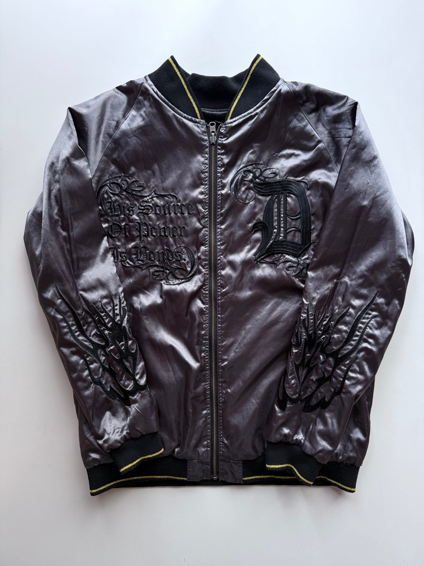 One Piece Portgas D. Ace Reversible Sukajan Jacket XL Anime Embroidered Japanese Souvenir Bomber