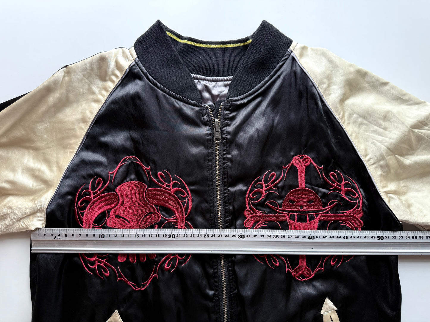 One Piece Portgas D. Ace Reversible Sukajan Jacket XL Anime Embroidered Japanese Souvenir Bomber