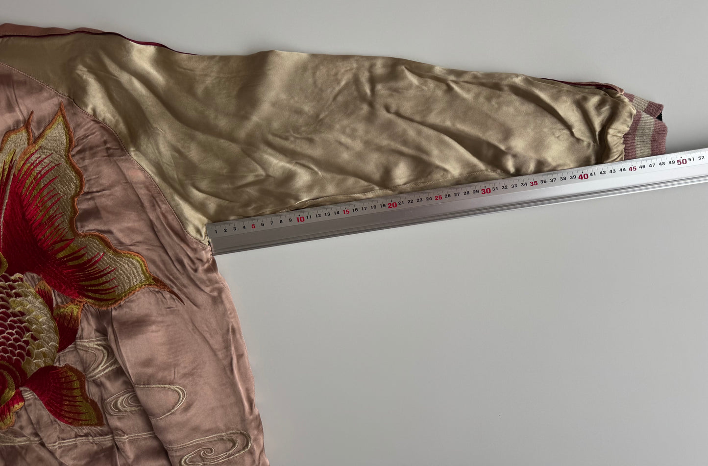 Vintage Reversible Sukajan Jacket Goldfish Sakura Embroidery Black Pink Satin Japanese Souvenir Bomber S M