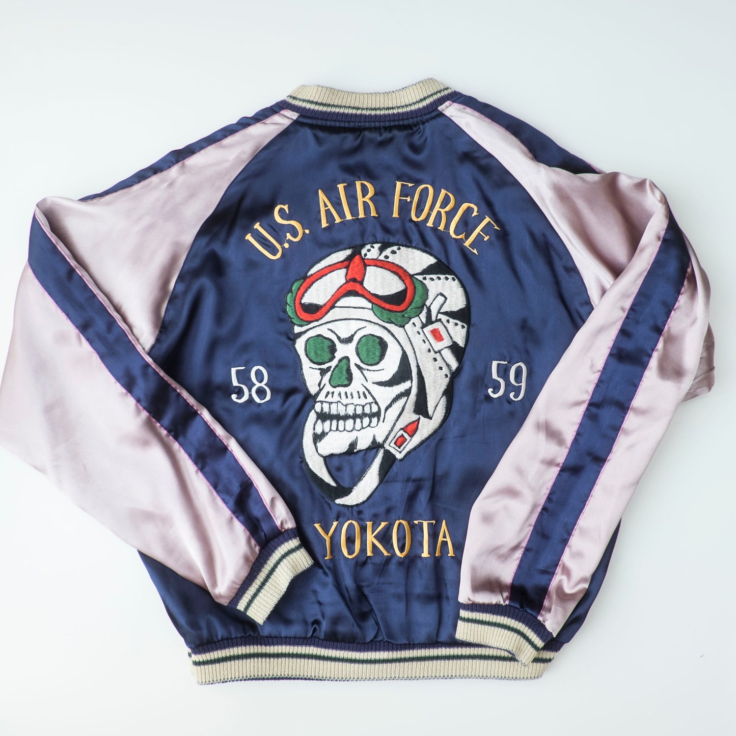 Rare 2007 Tailor Toyo TT11283 Yokota U.S. Air Force Skull Pilot Reversible Sukajan Jacket