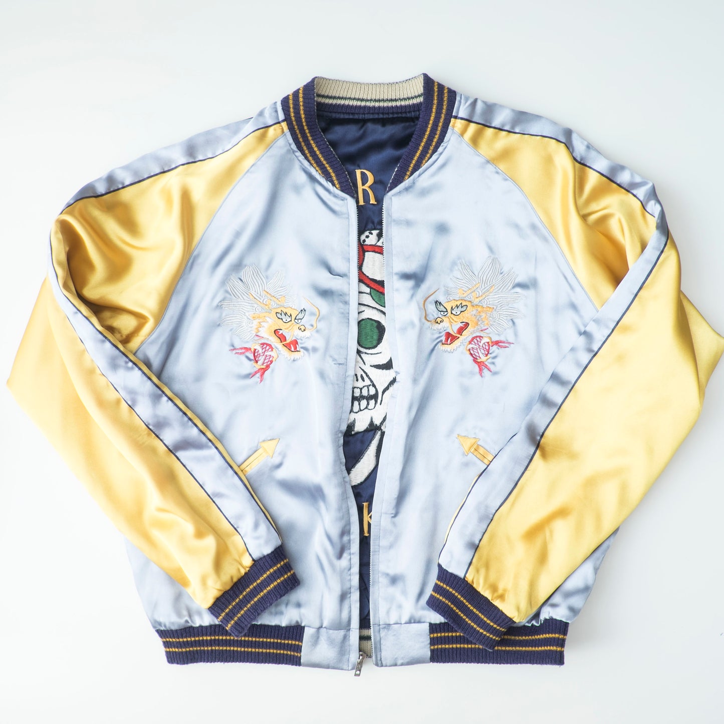 Rare 2007 Tailor Toyo TT11283 Yokota U.S. Air Force Skull Pilot Reversible Sukajan Jacket