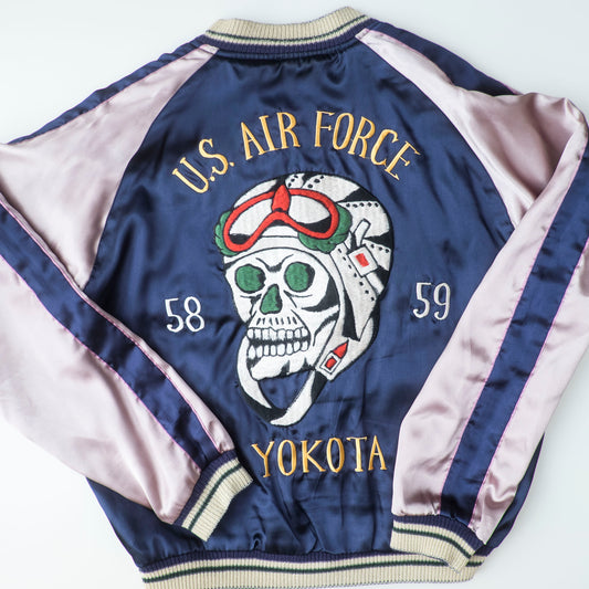 Rare 2007 Tailor Toyo TT11283 Yokota U.S. Air Force Skull Pilot Reversible Sukajan Jacket