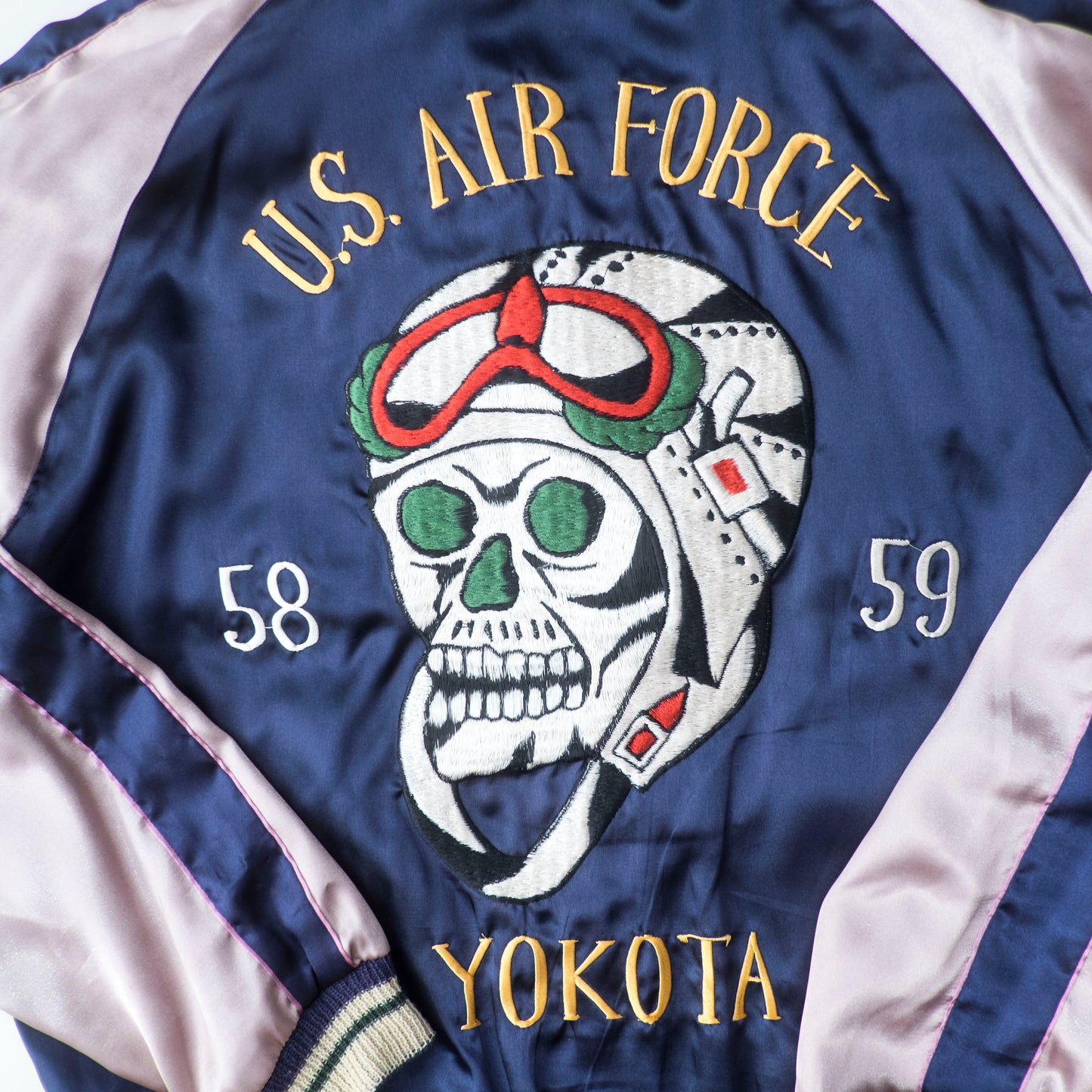 Rare 2007 Tailor Toyo TT11283 Yokota U.S. Air Force Skull Pilot Reversible Sukajan Jacket