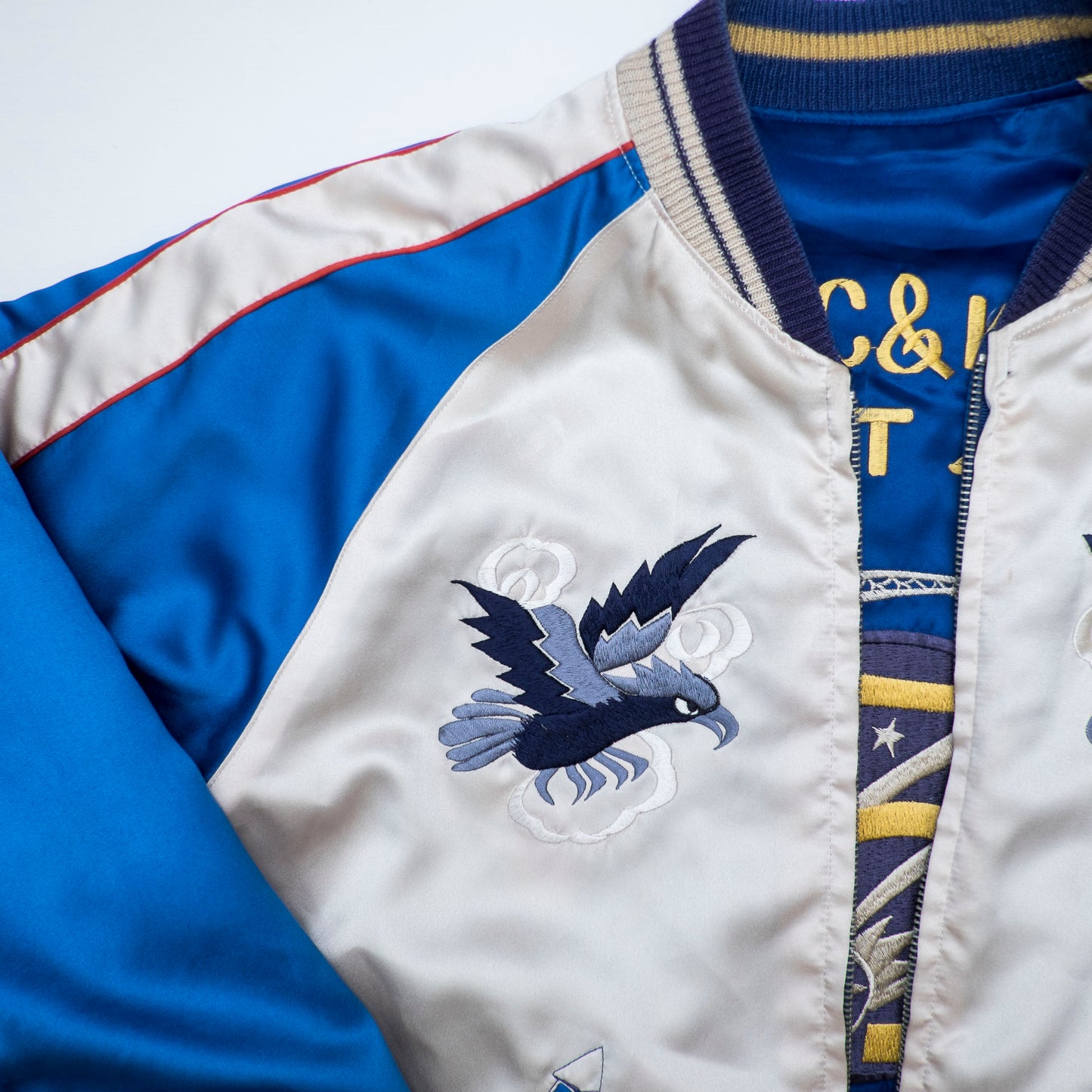Rare Tailor Toyo M18333 Okushiri-Shima 613th AC&W Black Tiger Reversible Sukajan Souvenir Jacket