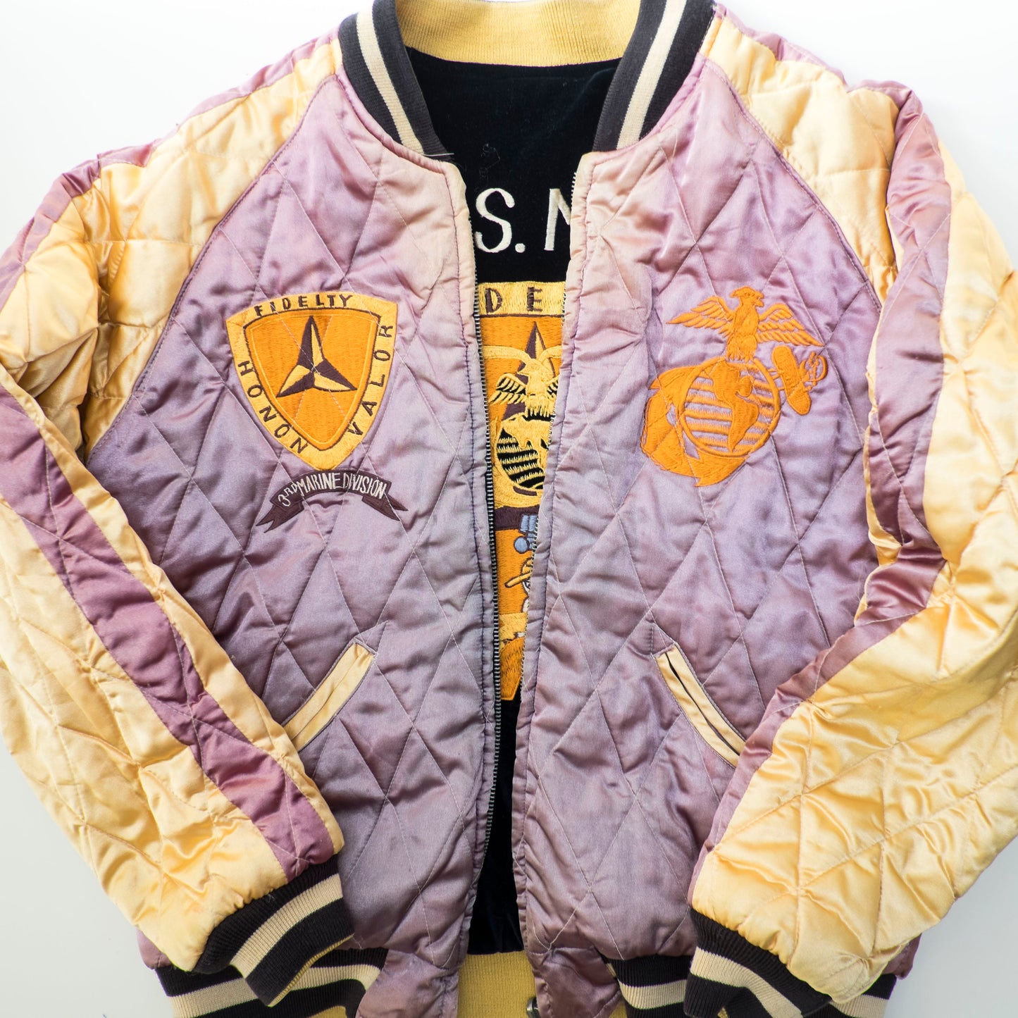 Vintage Tailor Toyo USMC 3rd Marine Division Camp Courtney Reversible Velveteen Sukajan Jacket