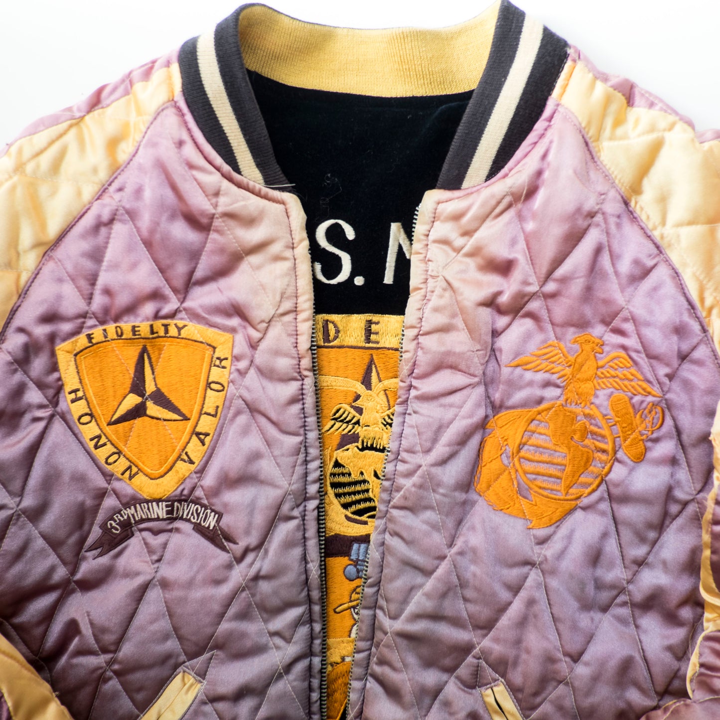 Vintage Tailor Toyo USMC 3rd Marine Division Camp Courtney Reversible Velveteen Sukajan Jacket