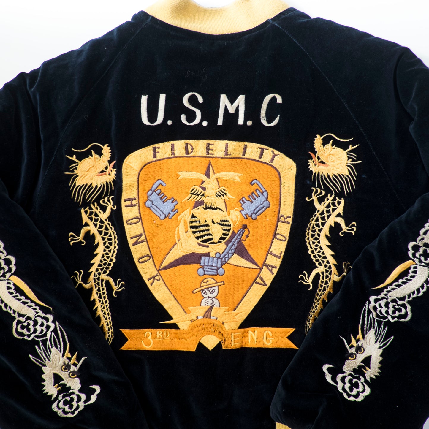 Vintage Tailor Toyo USMC 3rd Marine Division Camp Courtney Reversible Velveteen Sukajan Jacket