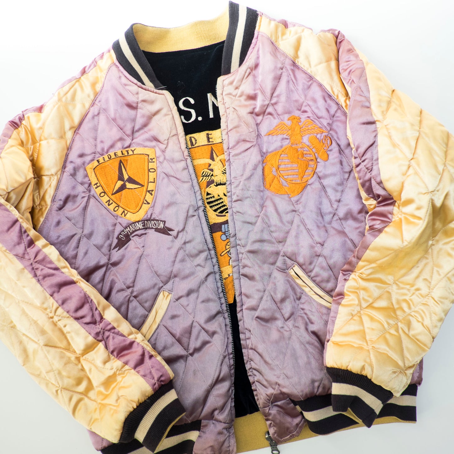 Vintage Tailor Toyo USMC 3rd Marine Division Camp Courtney Reversible Velveteen Sukajan Jacket