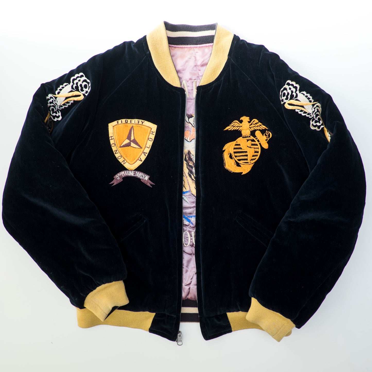 Vintage Tailor Toyo USMC 3rd Marine Division Camp Courtney Reversible Velveteen Sukajan Jacket