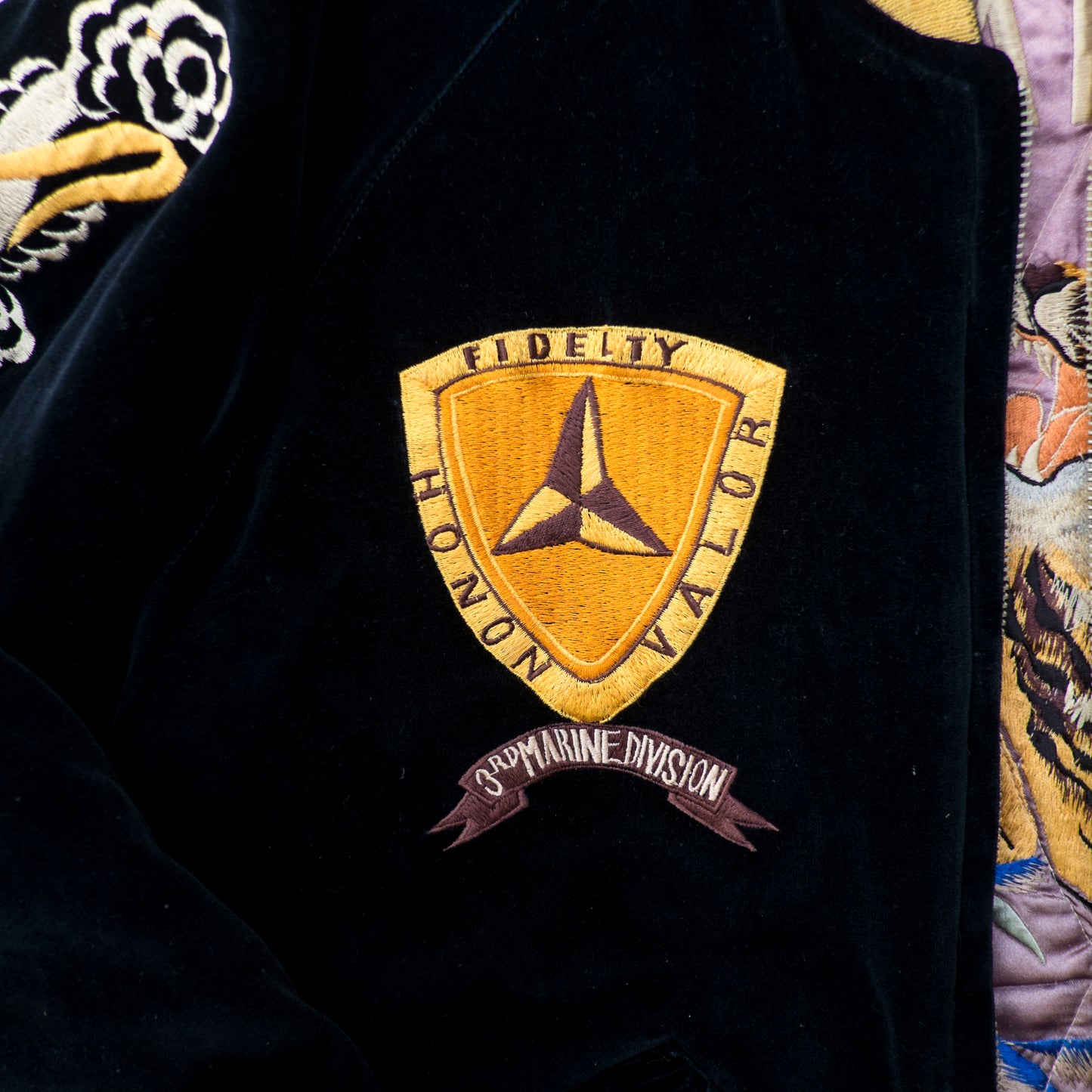 Vintage Tailor Toyo USMC 3rd Marine Division Camp Courtney Reversible Velveteen Sukajan Jacket