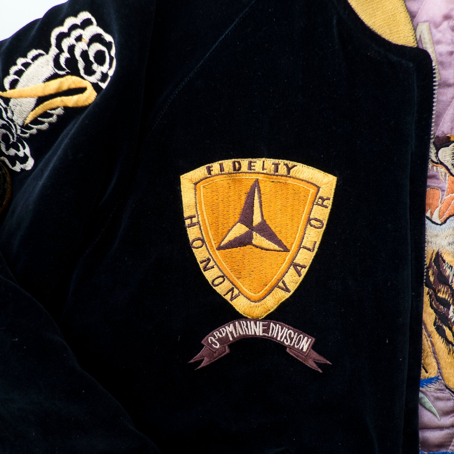 Vintage Tailor Toyo USMC 3rd Marine Division Camp Courtney Reversible Velveteen Sukajan Jacket