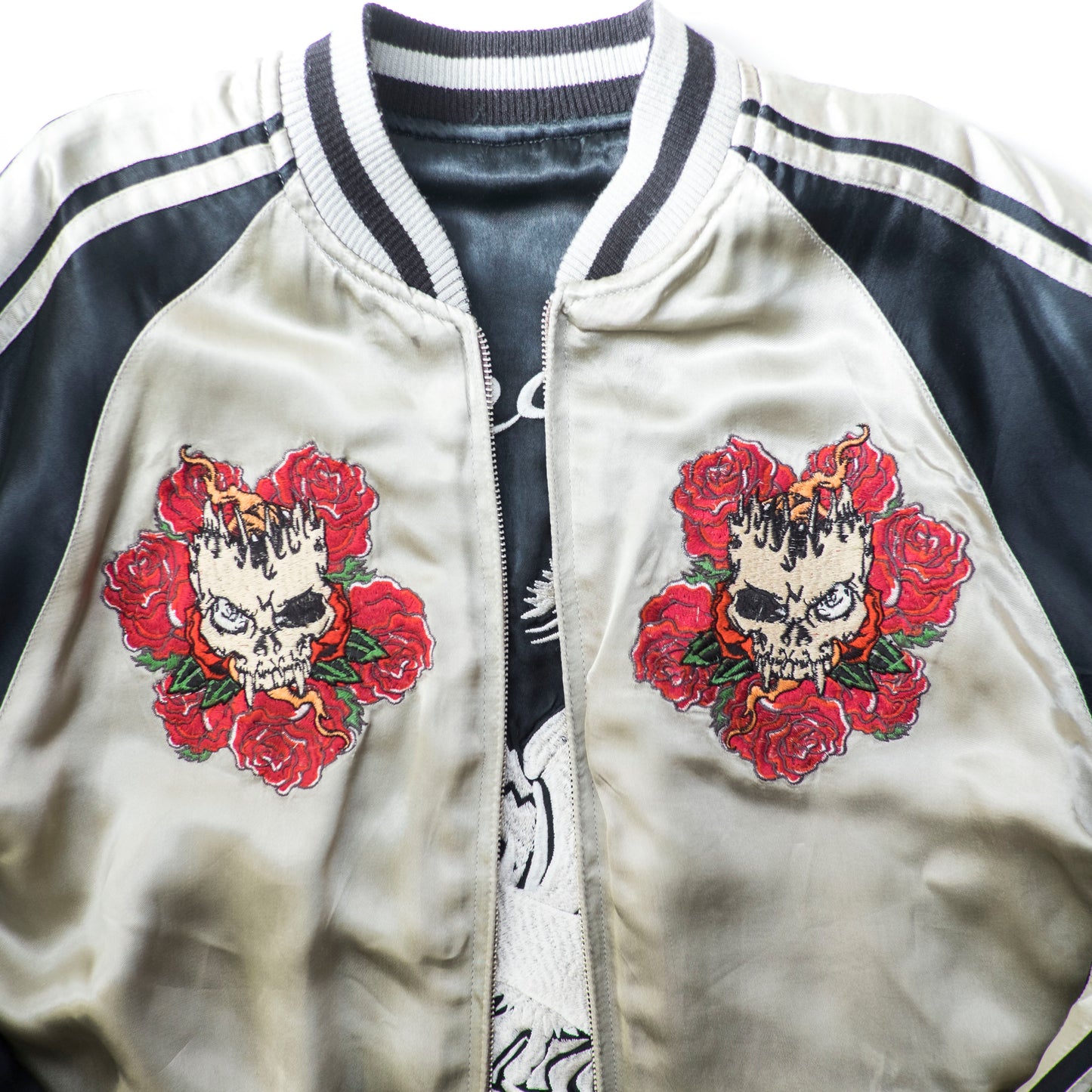 Vintage Back Street Crawler Reversible Sukajan Jacket Cobra Skull Eagle Roses Gothic Punk Japanese Souvenir Bomber