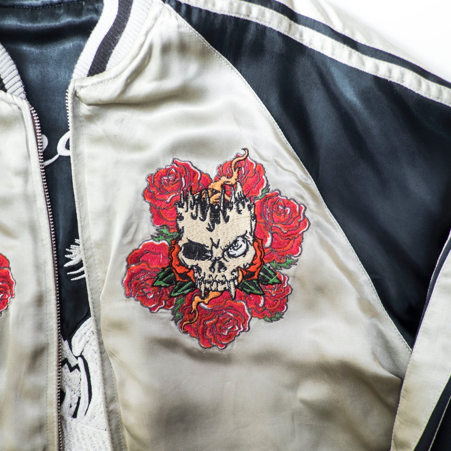 Vintage Back Street Crawler Reversible Sukajan Jacket Cobra Skull Eagle Roses Gothic Punk Japanese Souvenir Bomber