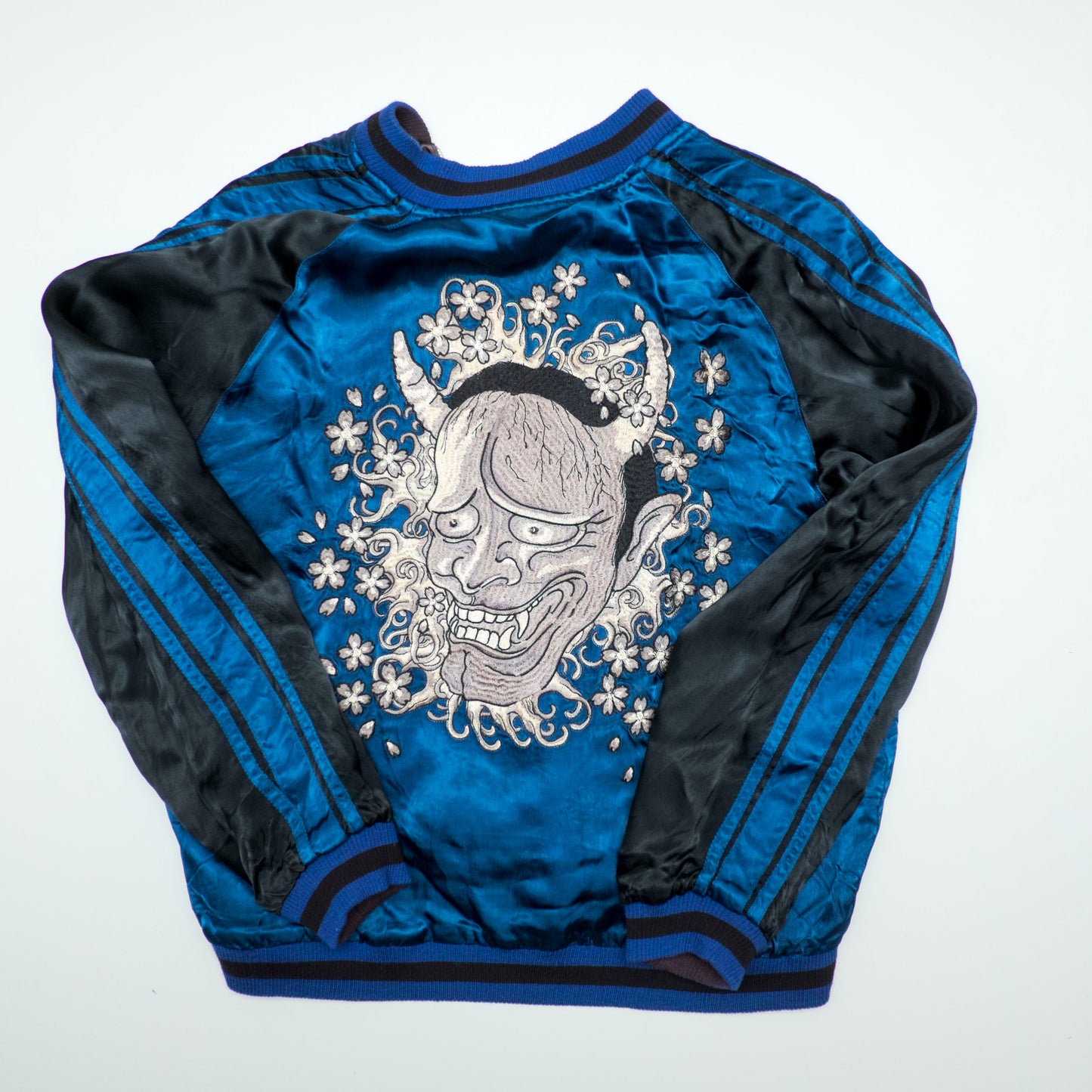 Rare Satori Reversible Hannya Jiraiya Toad Sukajan Jacket XL Japanese Embroidered Souvenir Bomber L-XL