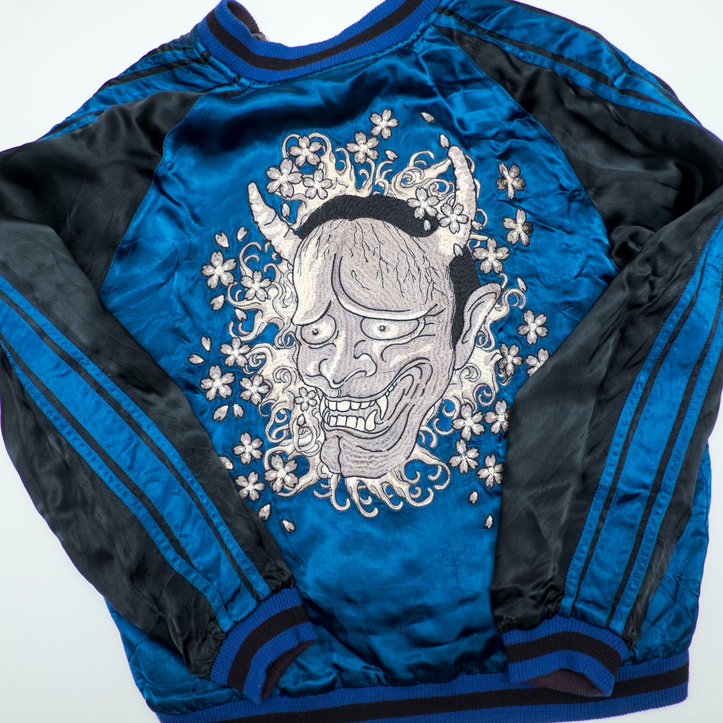 Rare Satori Reversible Hannya Jiraiya Toad Sukajan Jacket XL Japanese Embroidered Souvenir Bomber L-XL