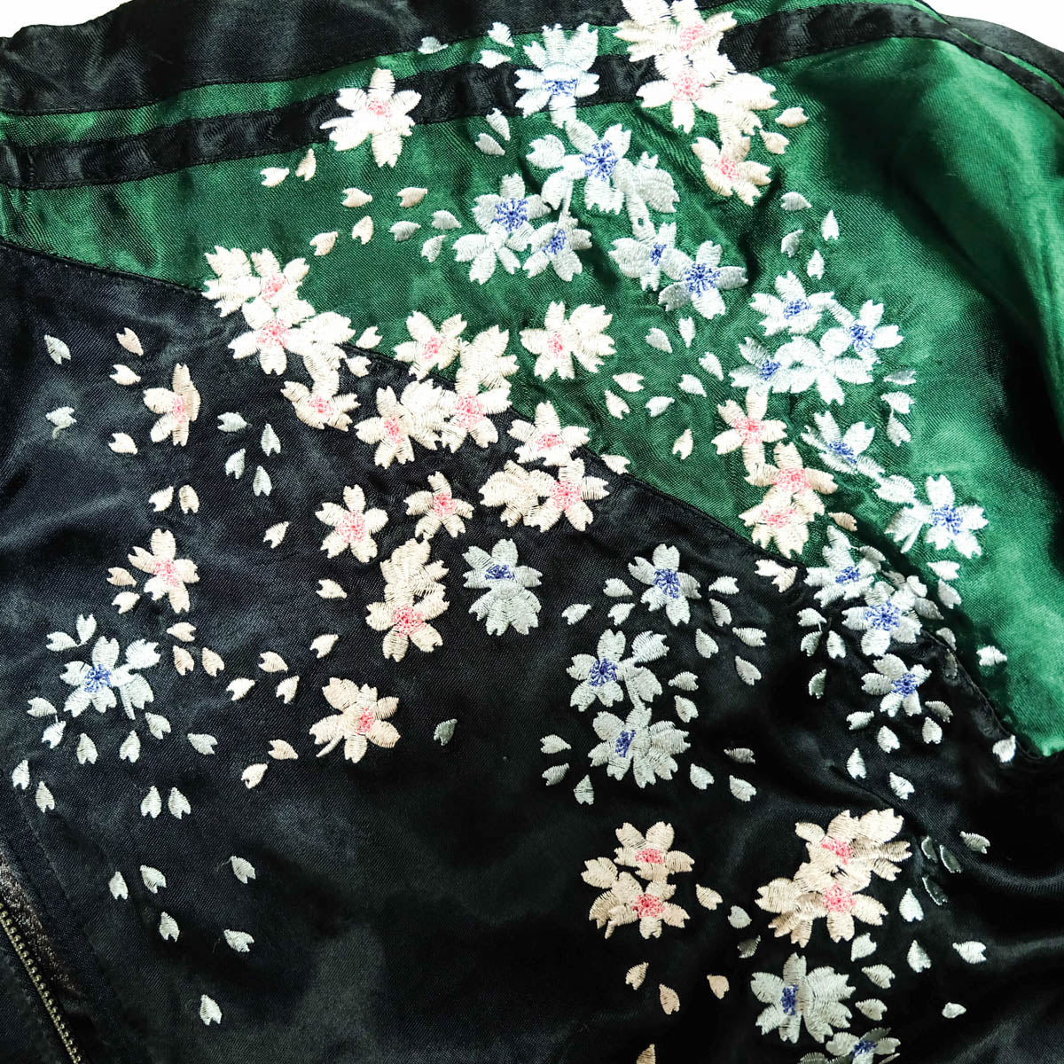 Rare Satori GSJR-005 Hannya Skull Oiran Reversible Sukajan Jacket Sakura Japanese Embroidered Satin Bomber