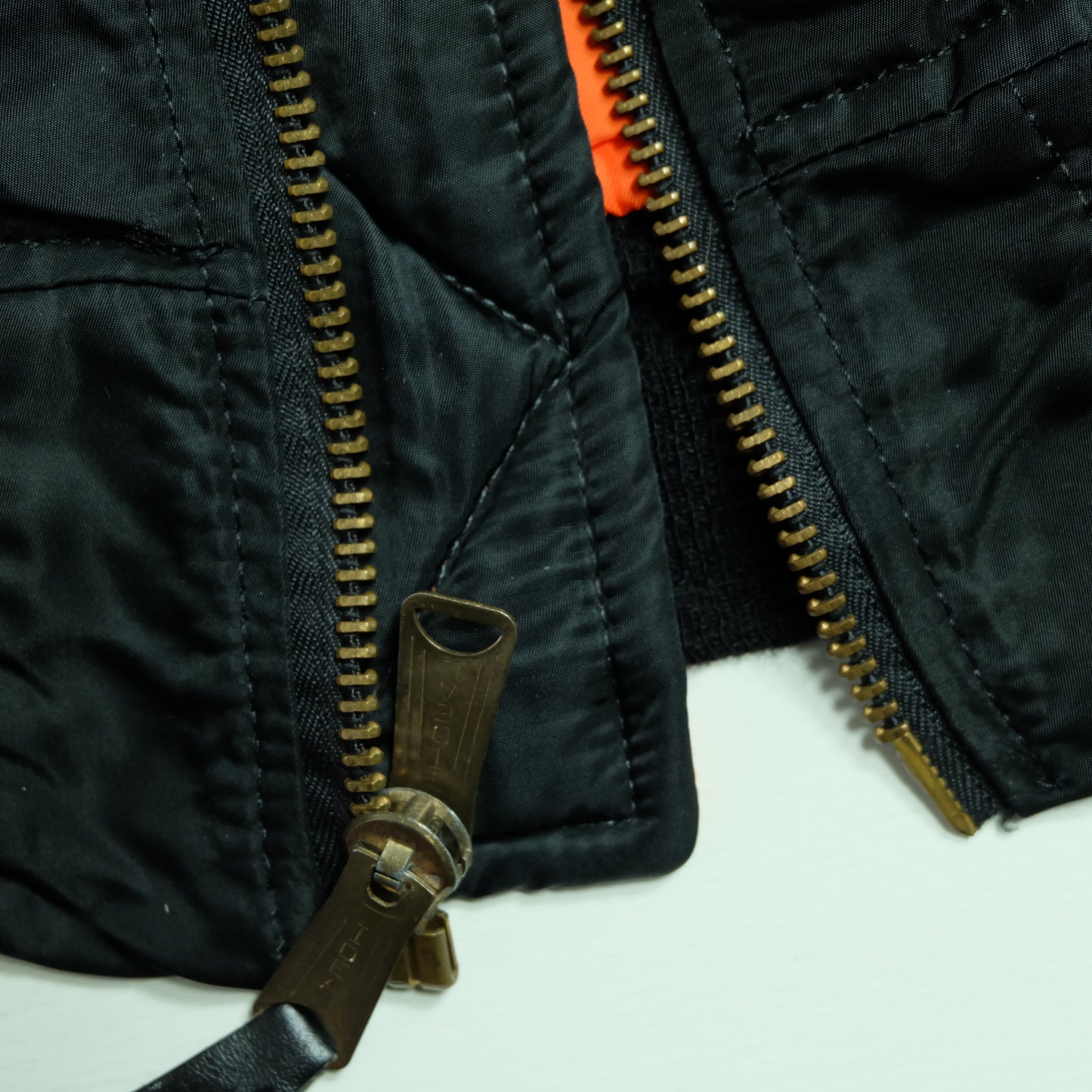Vintage 1990s Alpha Industries Batman Logo MA-1 Bomber Jacket Medium USA Made Reversible Black Orange Flight Jacket