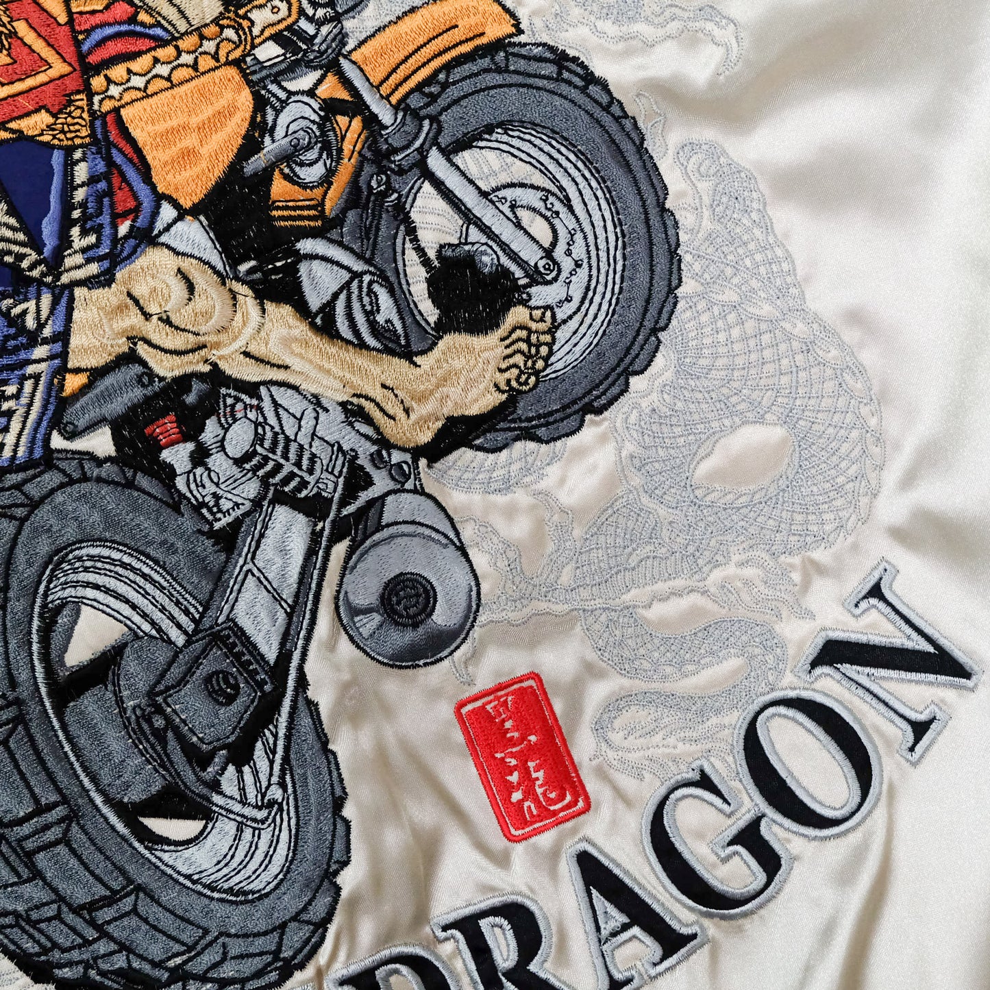 DOGTOWN Vintage Japanese Japan Samurai Musha Biker BLACK DRAGON Embroidered Yokosuka Jumper Bomber Sukajan Souvenir Jacket S