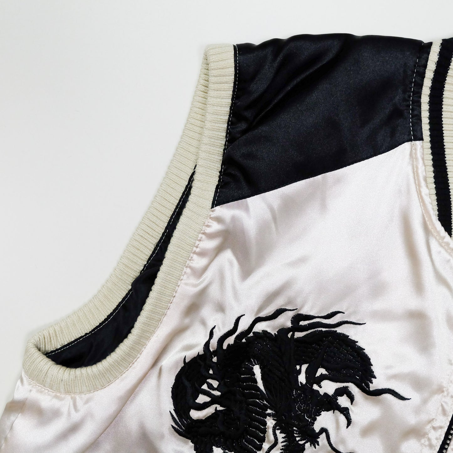 DOGTOWN Vintage Japanese Japan Samurai Musha Biker BLACK DRAGON Embroidered Yokosuka Jumper Bomber Sukajan Souvenir Jacket S