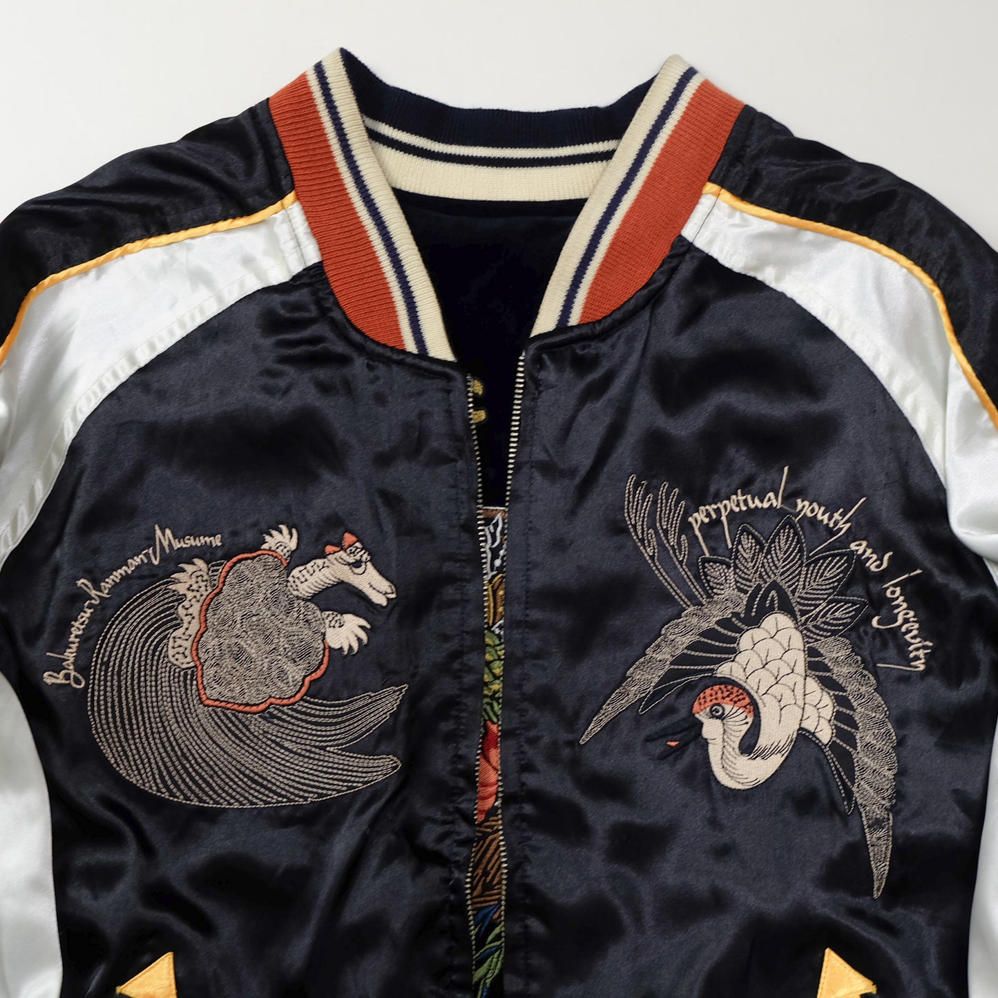 AMEKAJI Yakuza Fashion Tedman BRM Soul of Phoenix Sukajan Jacket | Embroidered Velvet Souvenir Jacket Japan Mt. Fuji Phoenix Yokosuka Bomber