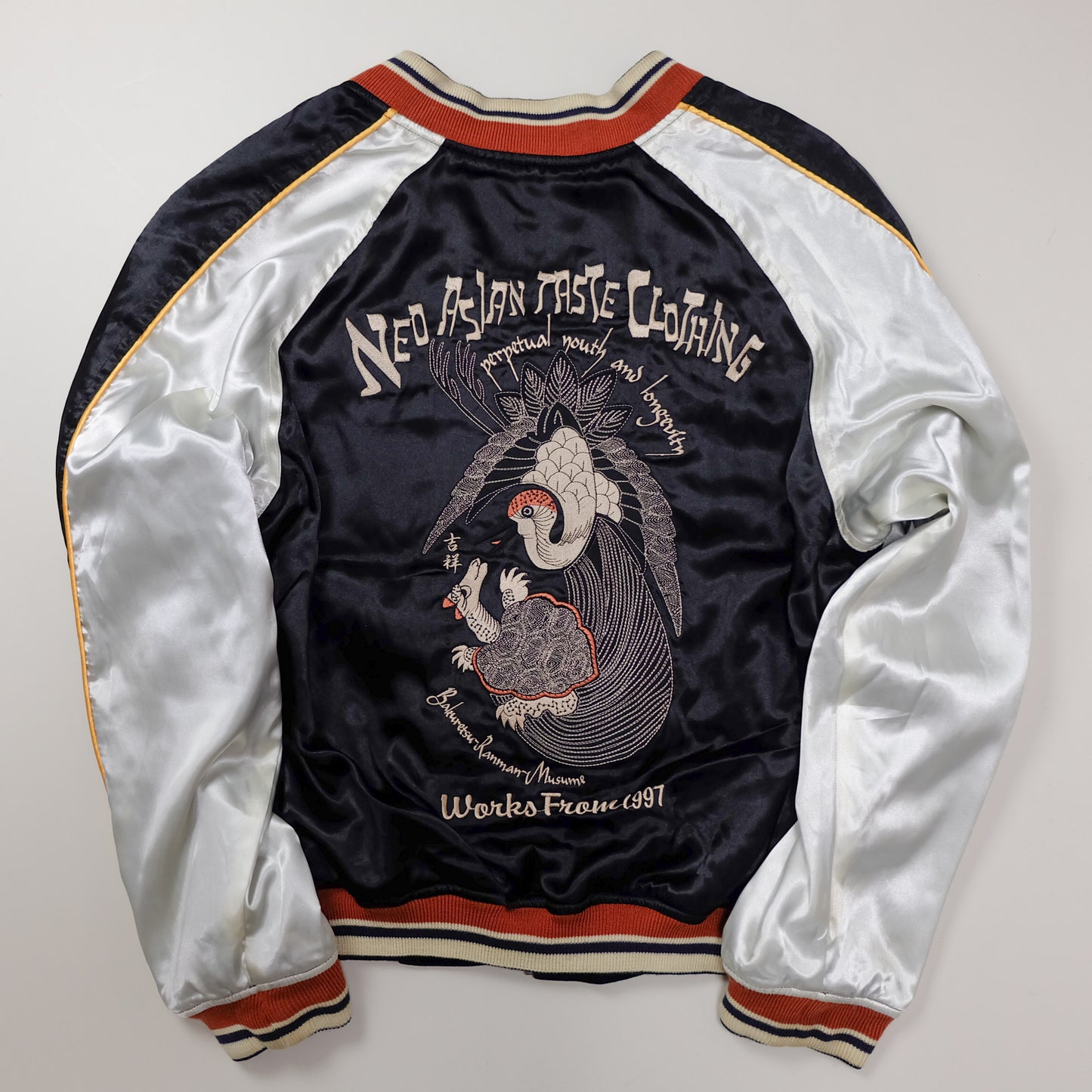 AMEKAJI Yakuza Fashion Tedman BRM Soul of Phoenix Sukajan Jacket | Embroidered Velvet Souvenir Jacket Japan Mt. Fuji Phoenix Yokosuka Bomber