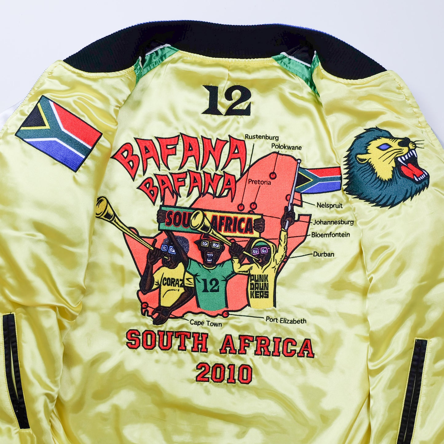 PUNK DRUNKERS Vintage Japanese Japan Soccer World Cup South Africa Samurai Musha Embroidered Yokosuka Jumper Bomber Sukajan Souvenir Jacket