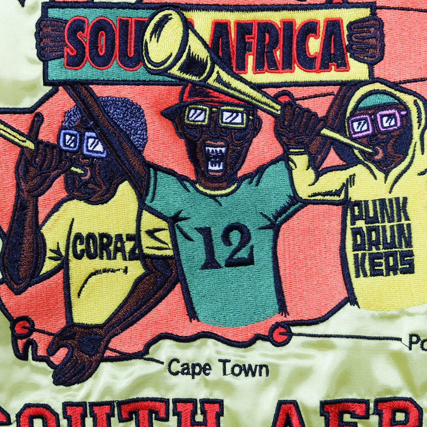 PUNK DRUNKERS Vintage Japanese Japan Soccer World Cup South Africa Samurai Musha Embroidered Yokosuka Jumper Bomber Sukajan Souvenir Jacket