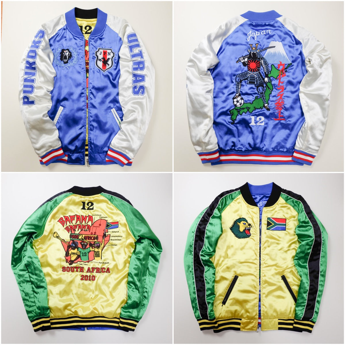 PUNK DRUNKERS Vintage Japanese Japan Soccer World Cup South Africa Samurai Musha Embroidered Yokosuka Jumper Bomber Sukajan Souvenir Jacket