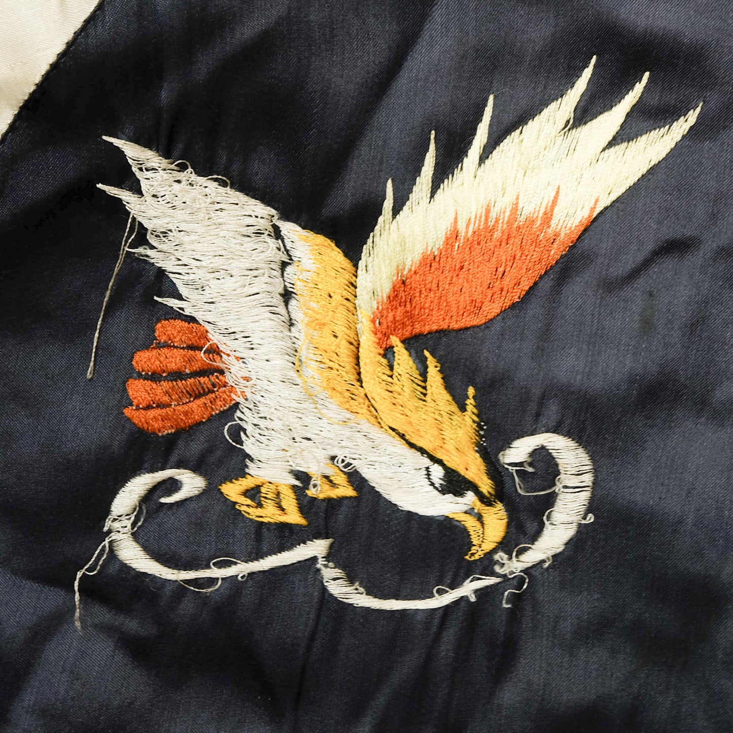 Vintage Japan Eagle Sukajan Jacket L Yokoburi Embroidered Navy White Souvenir Bomber Pine Hawk Japanese Streetwear
