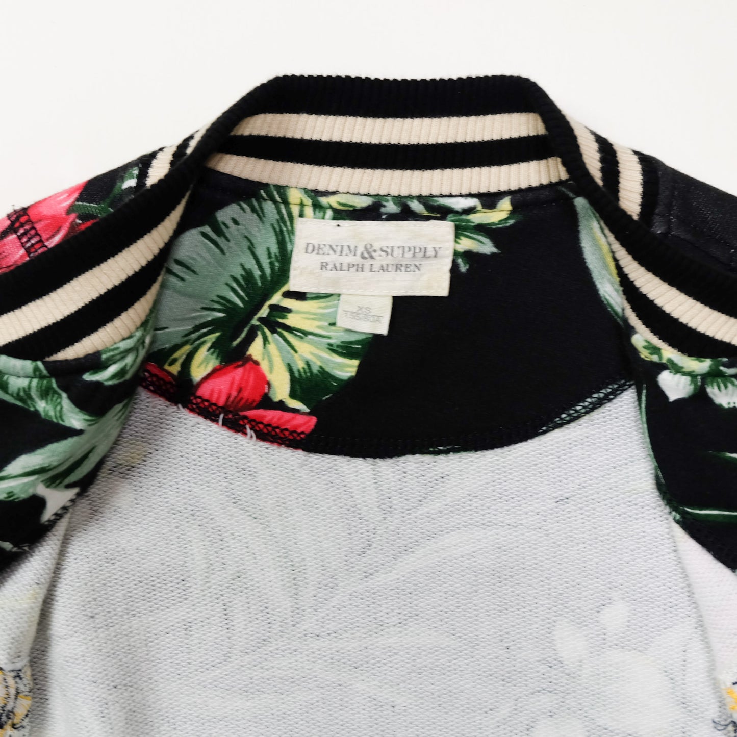 Denim & Supply Ralph Lauren Tiger Bomber Jacket XS Floral Leopard Embroidered Women’s Sukajan Style