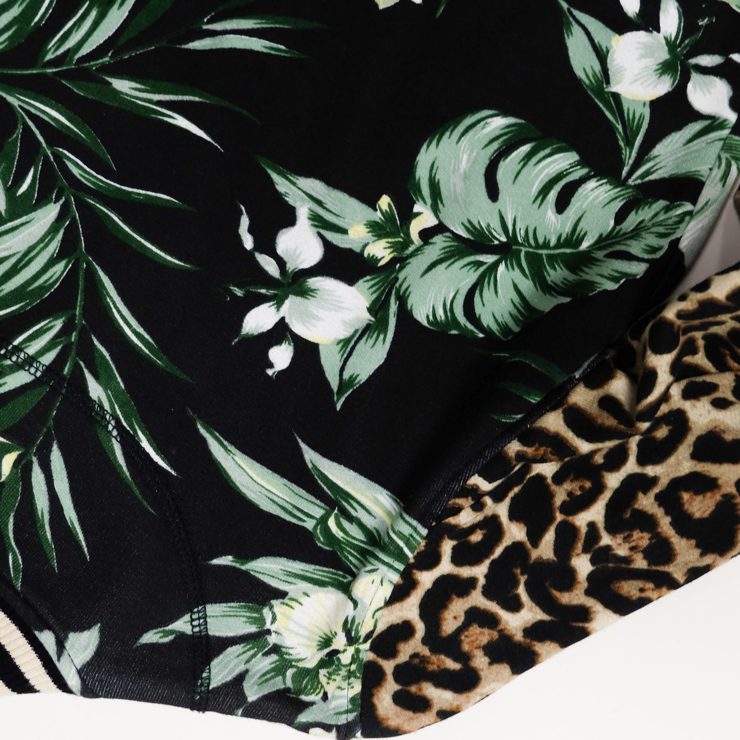 Denim & Supply Ralph Lauren Tiger Bomber Jacket XS Floral Leopard Embroidered Women’s Sukajan Style