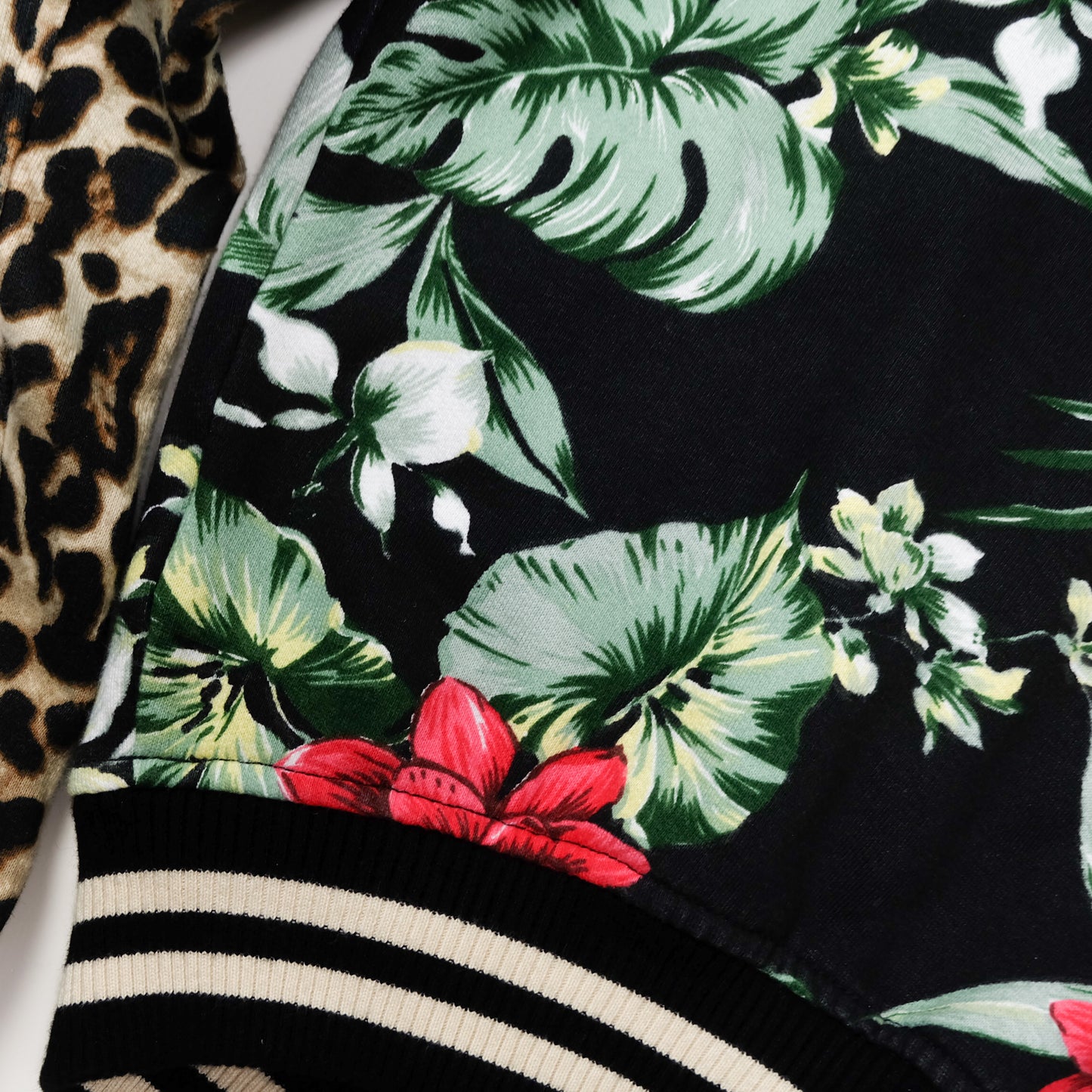 Denim & Supply Ralph Lauren Tiger Bomber Jacket XS Floral Leopard Embroidered Women’s Sukajan Style
