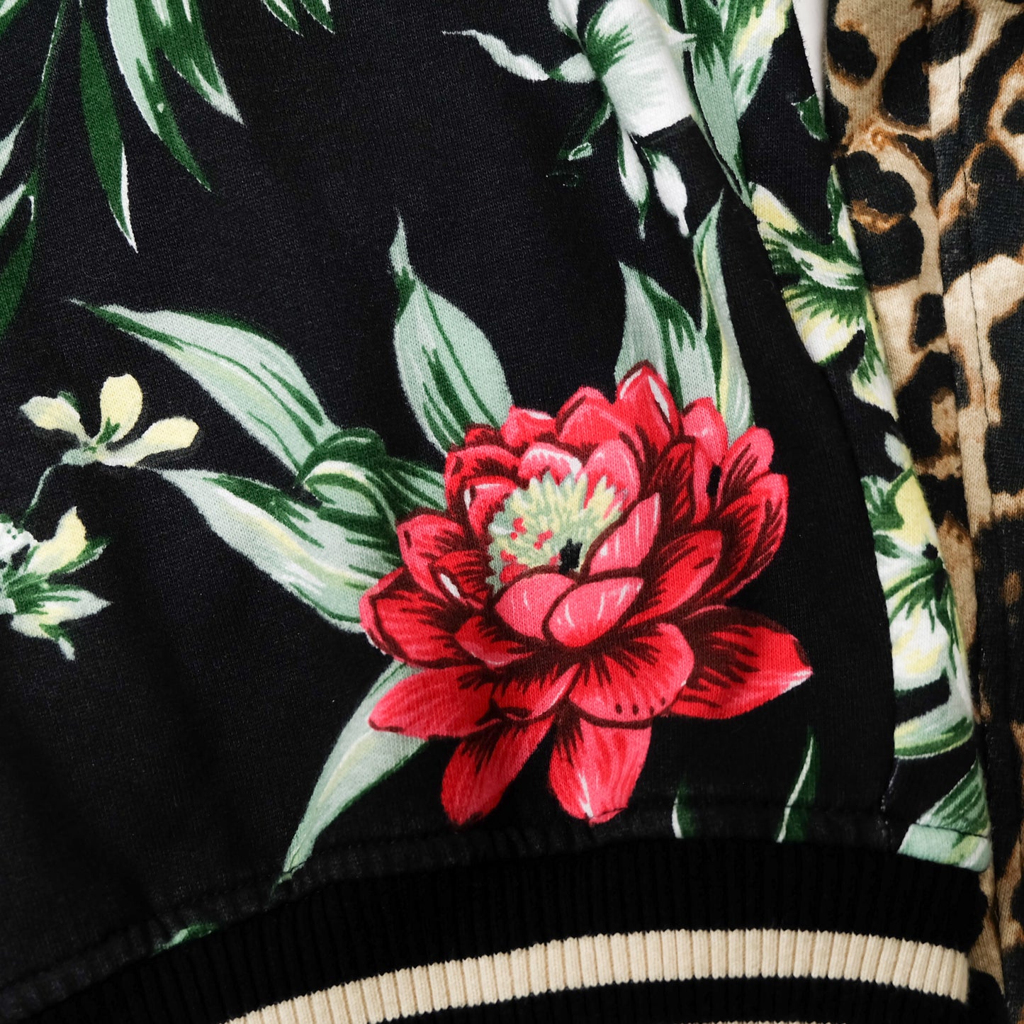 Denim & Supply Ralph Lauren Tiger Bomber Jacket XS Floral Leopard Embroidered Women’s Sukajan Style