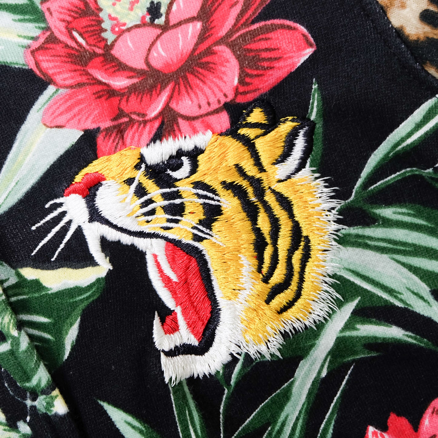 Denim & Supply Ralph Lauren Tiger Bomber Jacket XS Floral Leopard Embroidered Women’s Sukajan Style