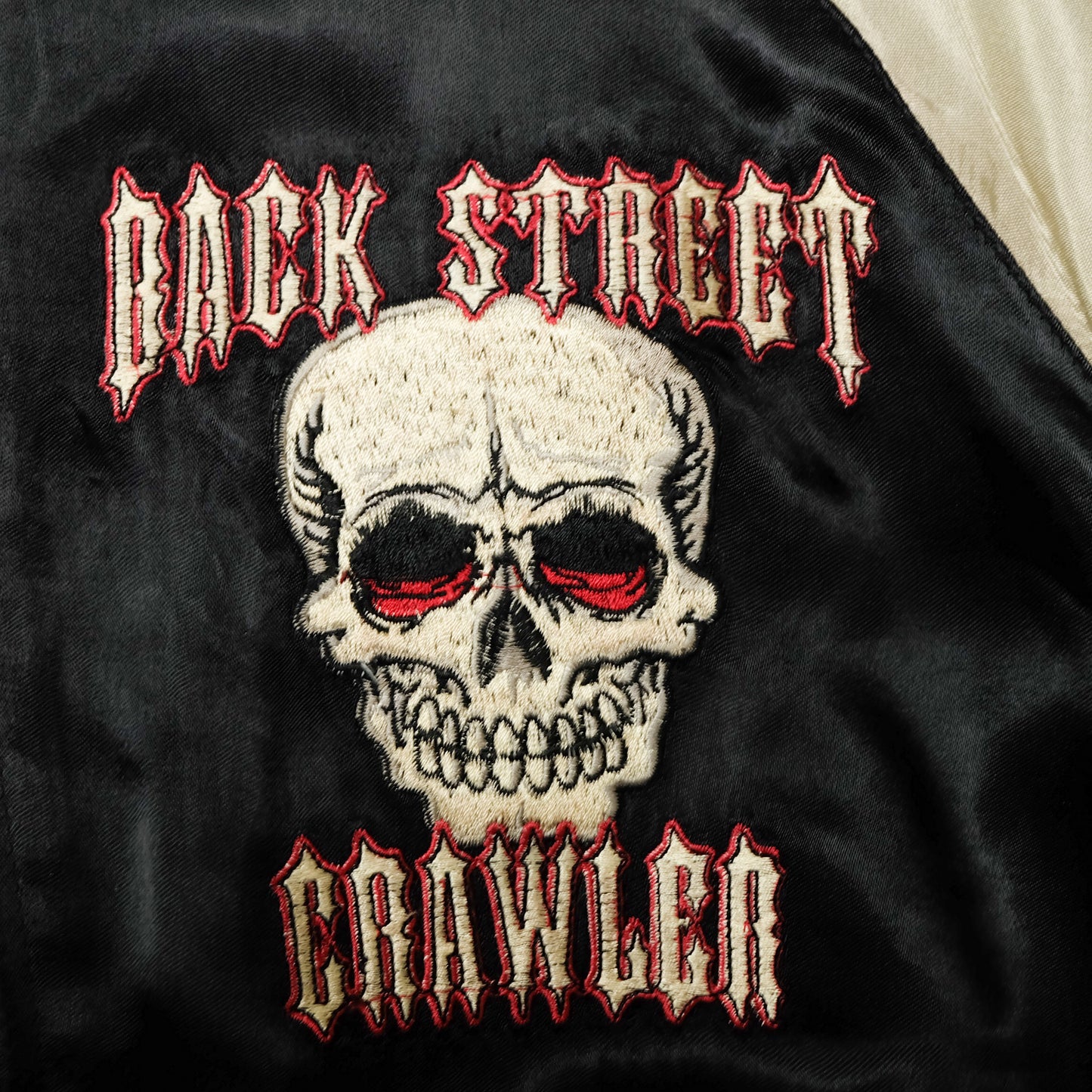 BACK STREET CRAWLER Vintage Japanese Japan Skeleton Skull Punk Junk Clothing  Embroidered Yokosuka Jumper Bomber Sukajan Souvenir Jacket S